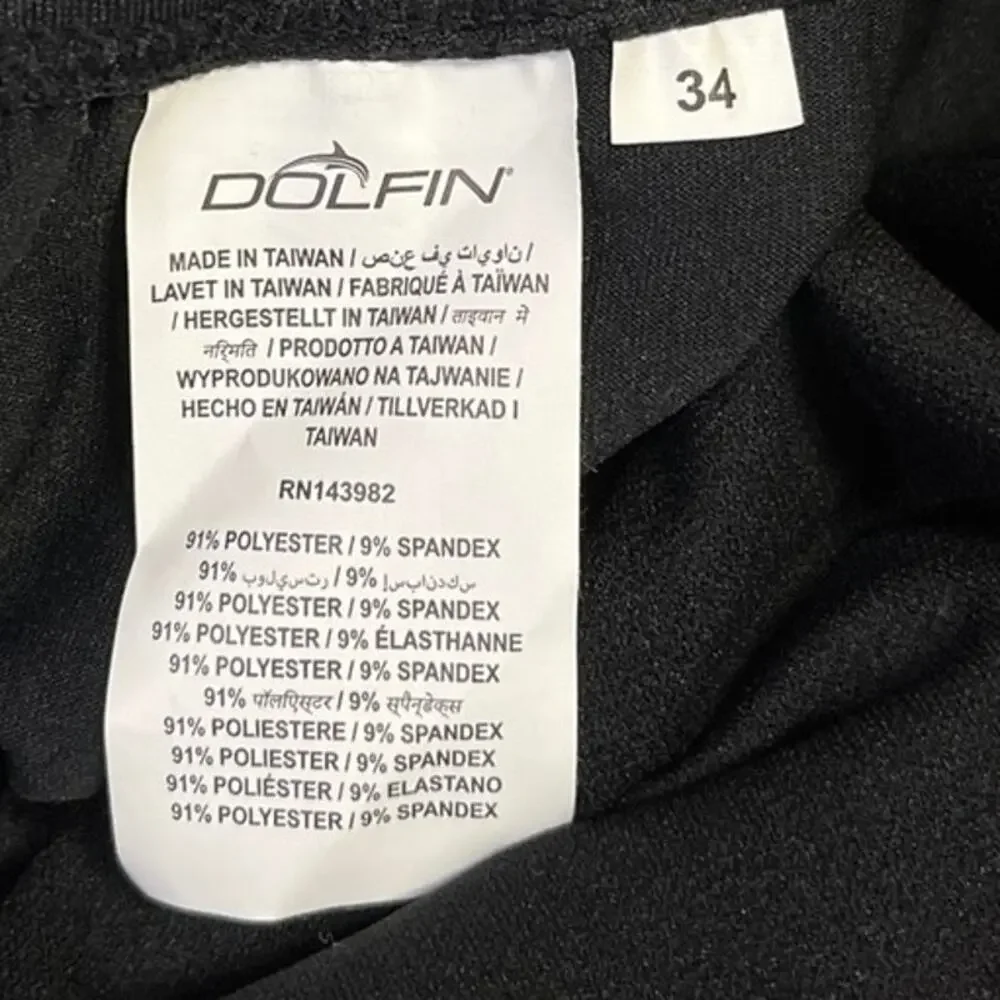 Dolfin NWT Women's Black Scoop Neck Stretchable Aquashape One Piece Swimsuit 34